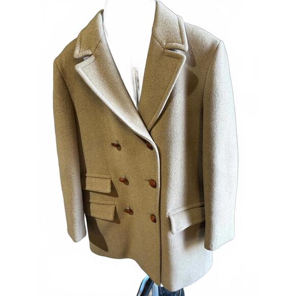 Vintage Saks England Camel Hair Coat 36
